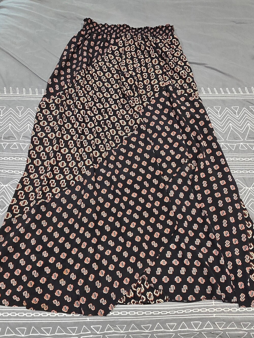 Maje Jariri Mix Scarf Print Side Slit Skirt Size Small